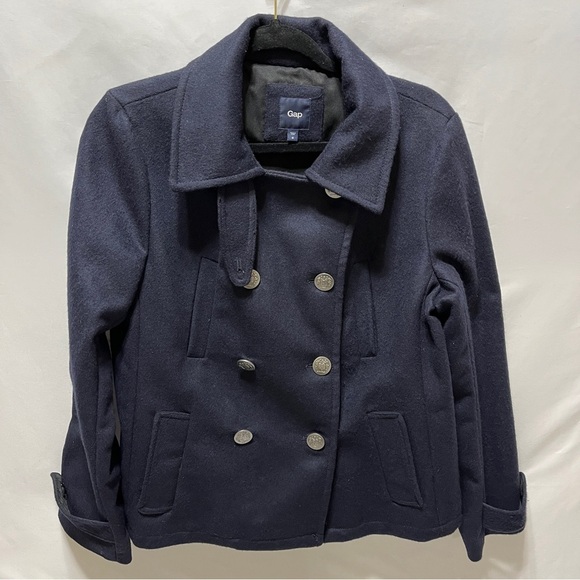 GAP Womens Double Breasted Pea Coat Navy Size Medium - Picture 3 of 14
